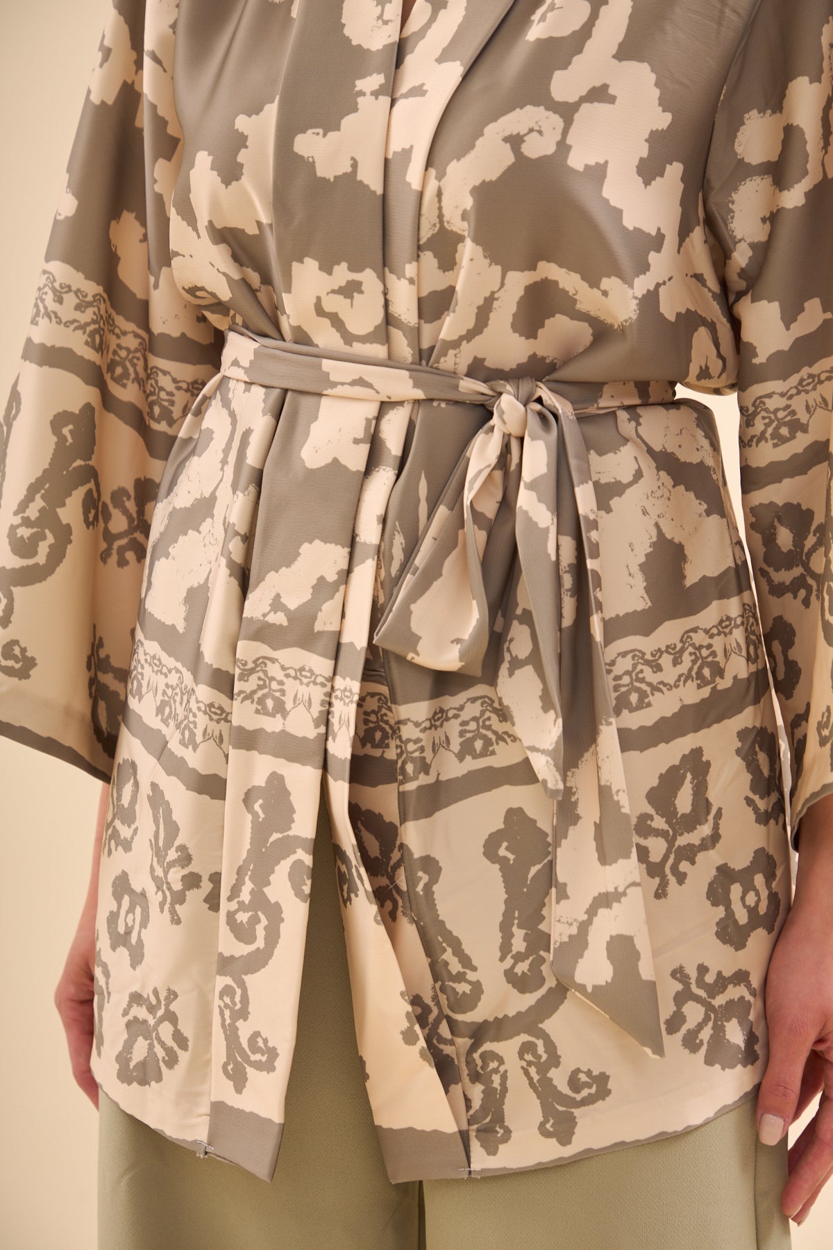 Kimono Pantolon Takım Açık Haki 0968