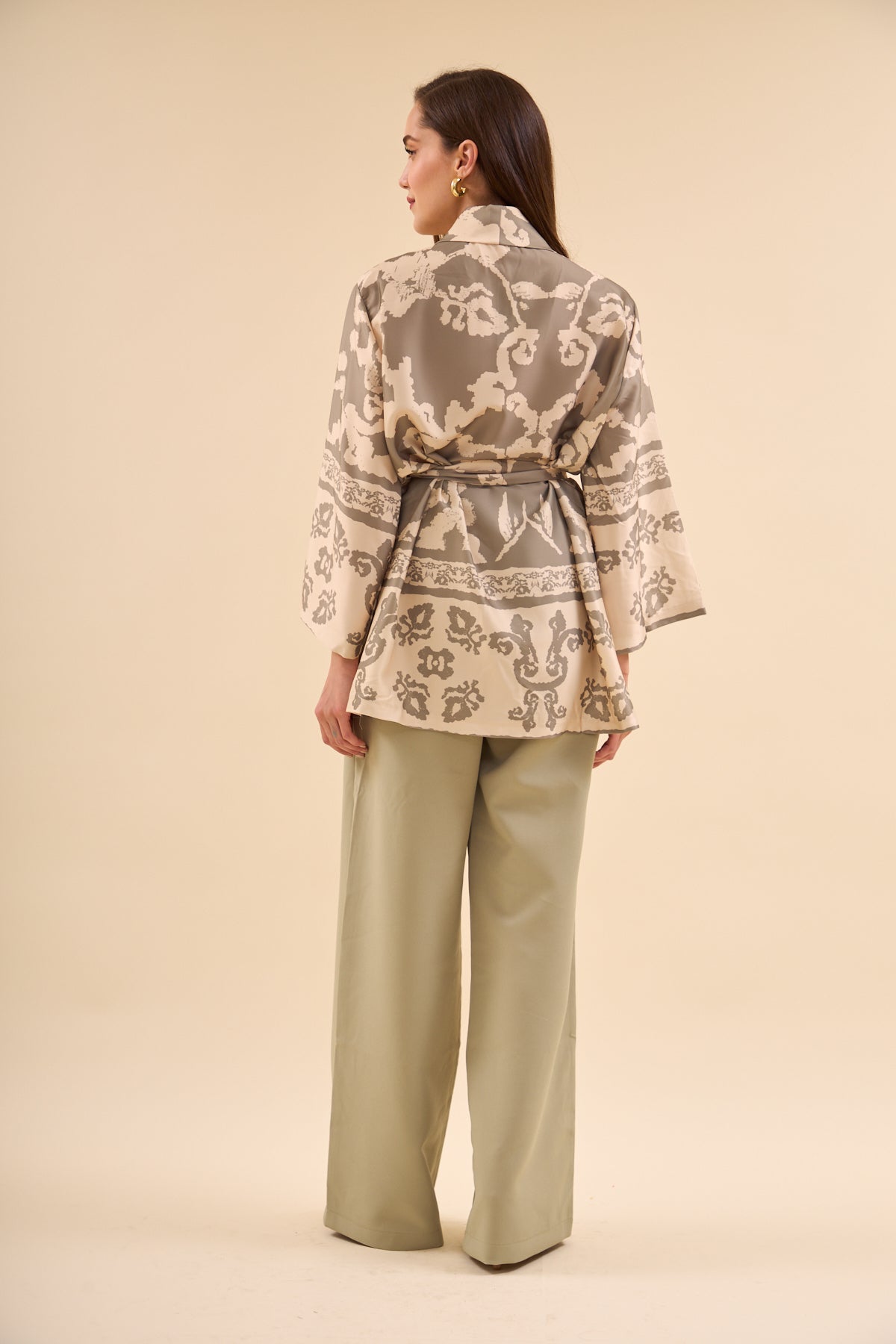 Kimono Pantolon Takım Açık Haki 0968