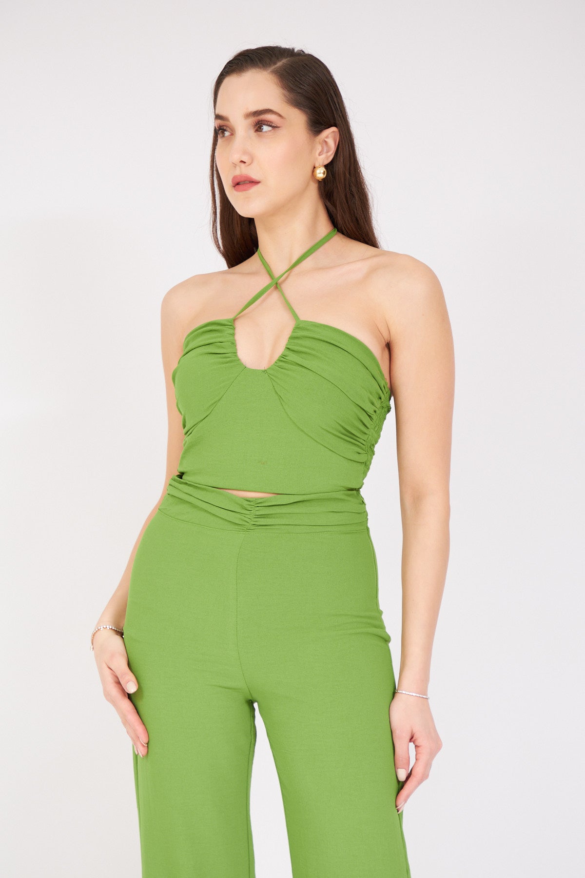 Crop Top Takım Yeşil 1290