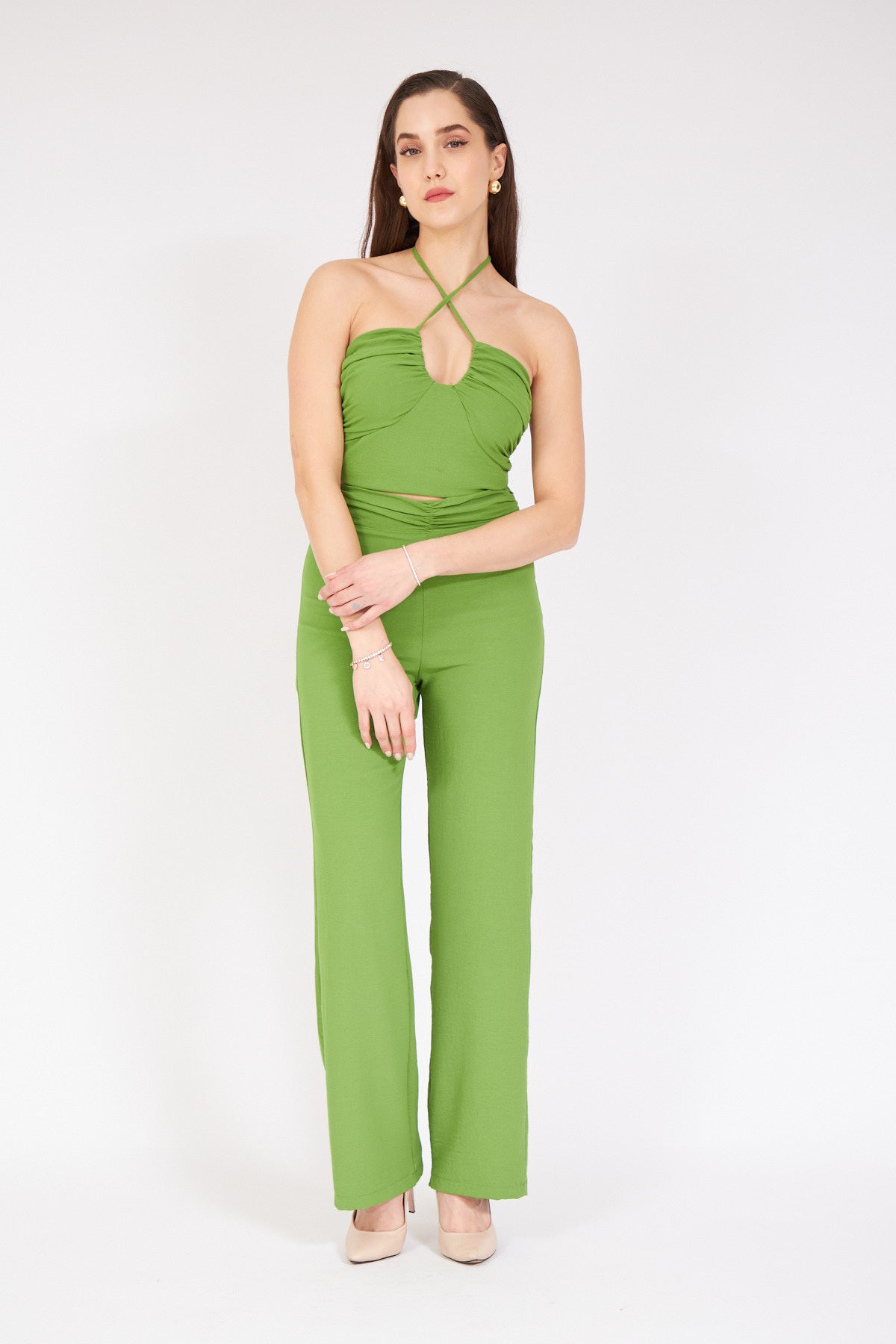 Crop Top Takım Yeşil 1290