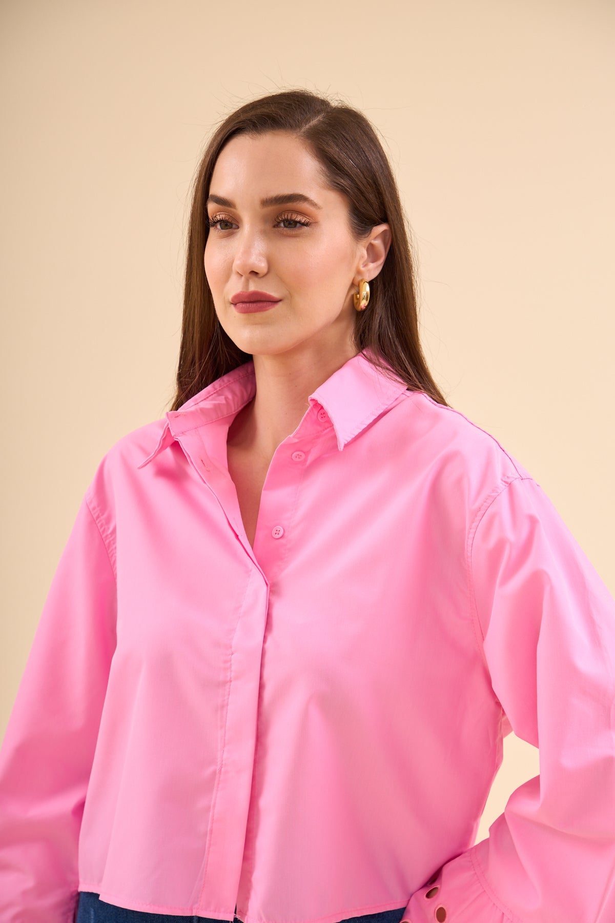 Nakış Detaylı Gömlek Pembe 4787