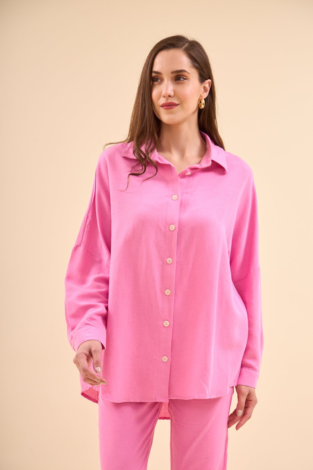 Gömlek Pantolon Takım Pembe 7176