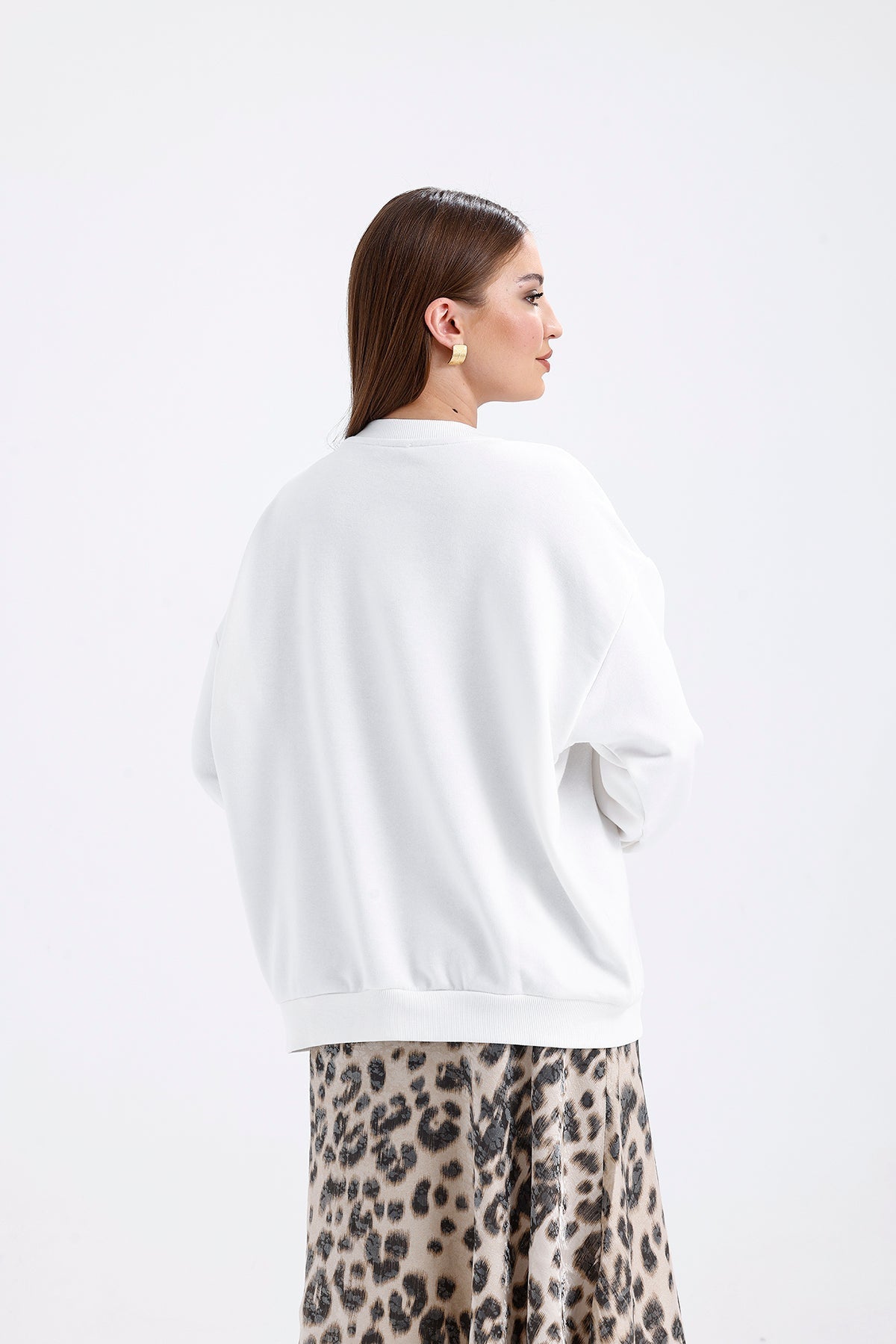 Nakış Detaylı Sweatshirt Ekru 0176
