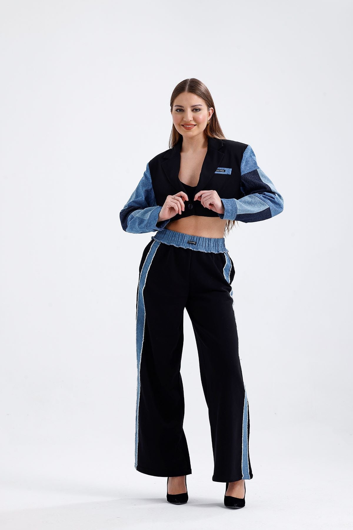 Match Detaylı Pantolon Siyah 0010