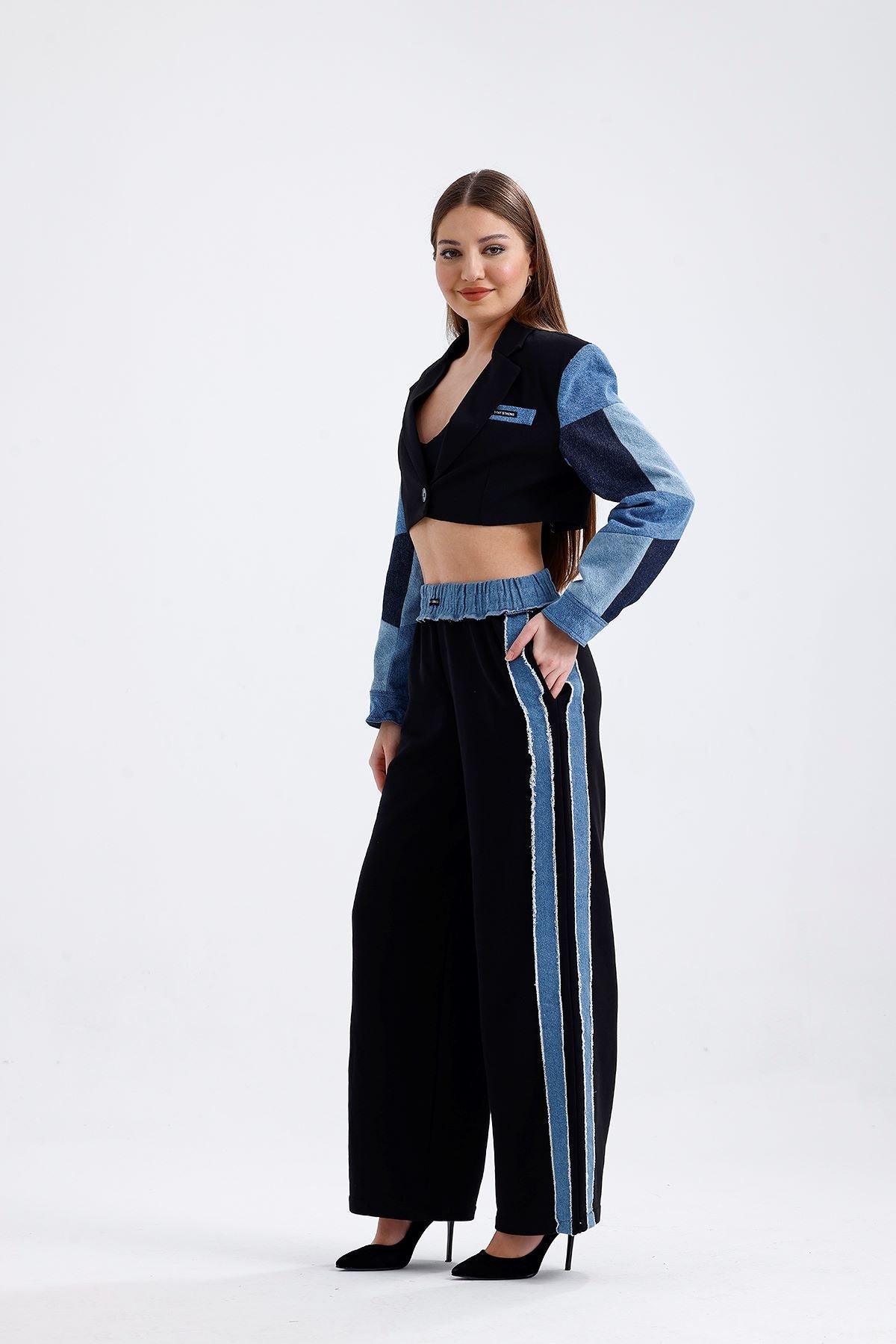 Match Detaylı Pantolon Siyah 0010