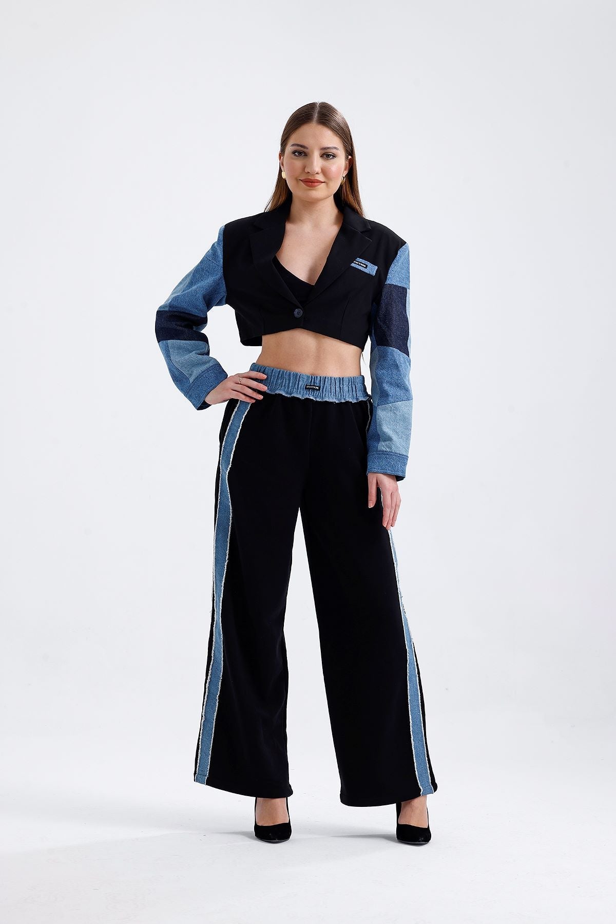 Match Detaylı Pantolon Siyah 0010