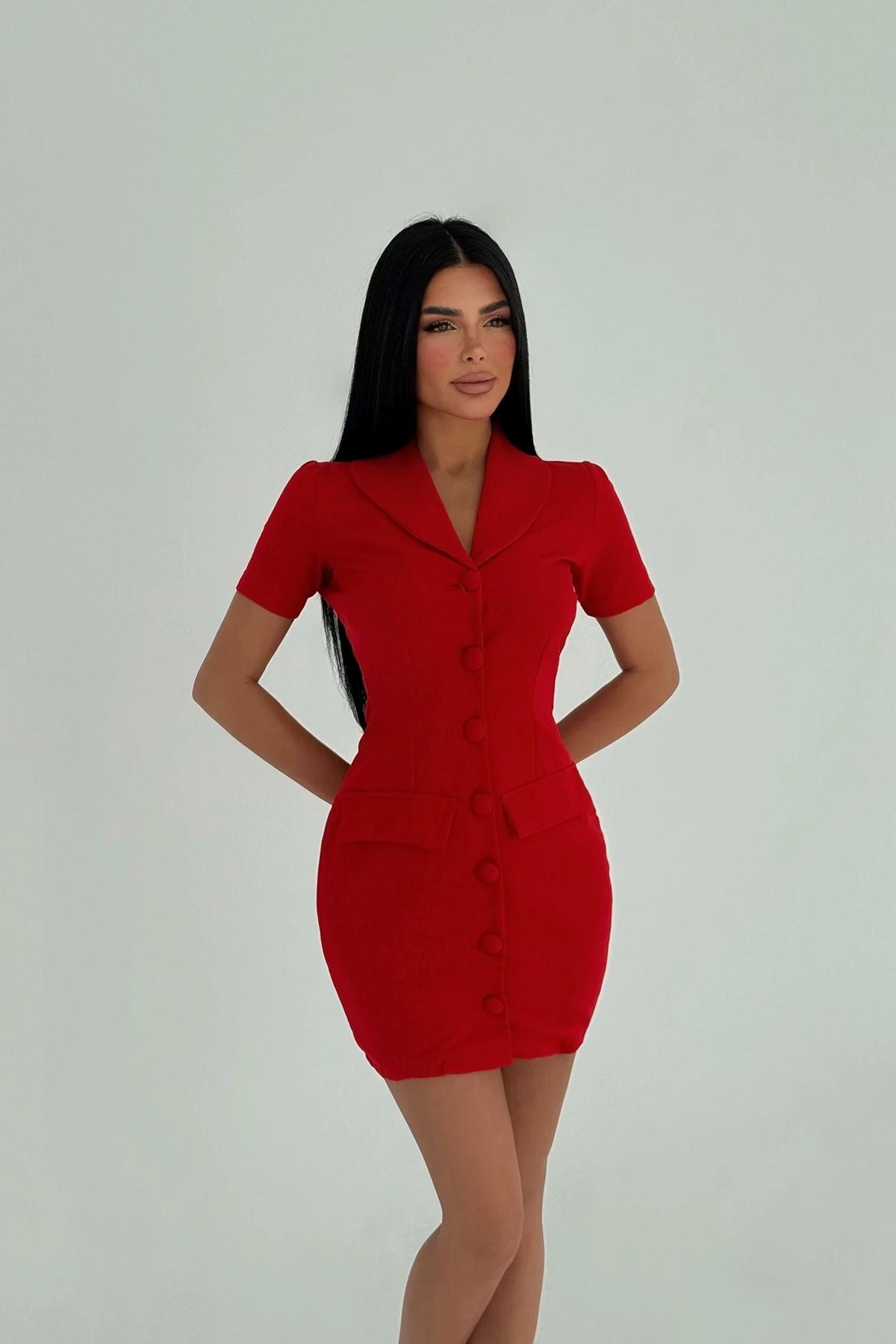 Mini Elbise Kırmızı 2459