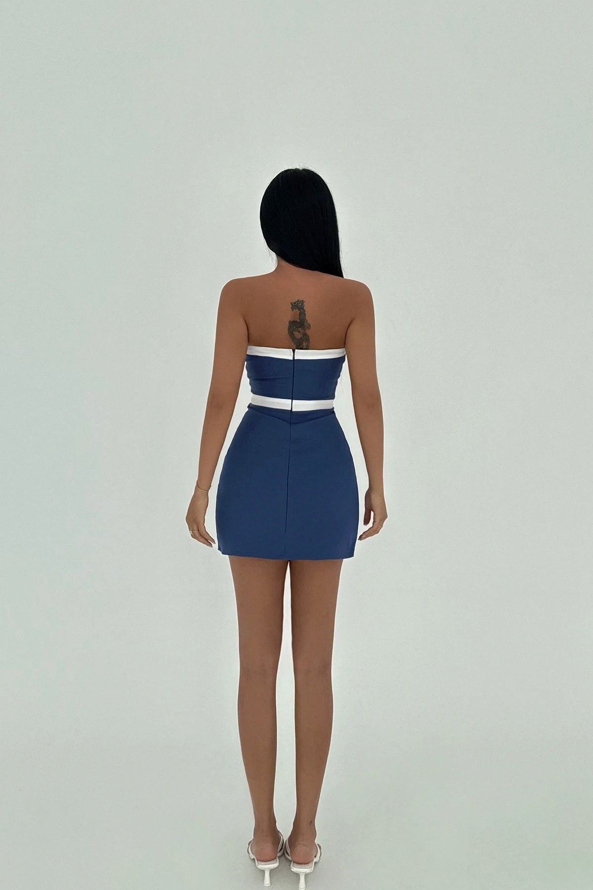Nava Mini Elbise Saks Mavi 2488