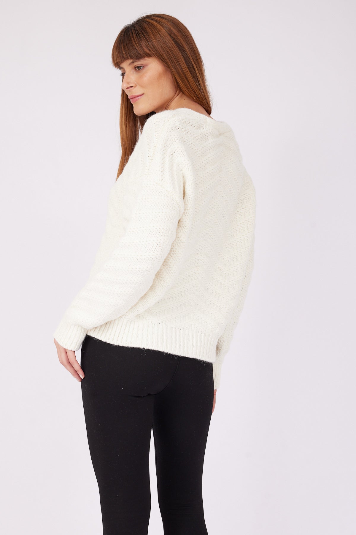 Zig Zag Desen Hırka Ekru 4088