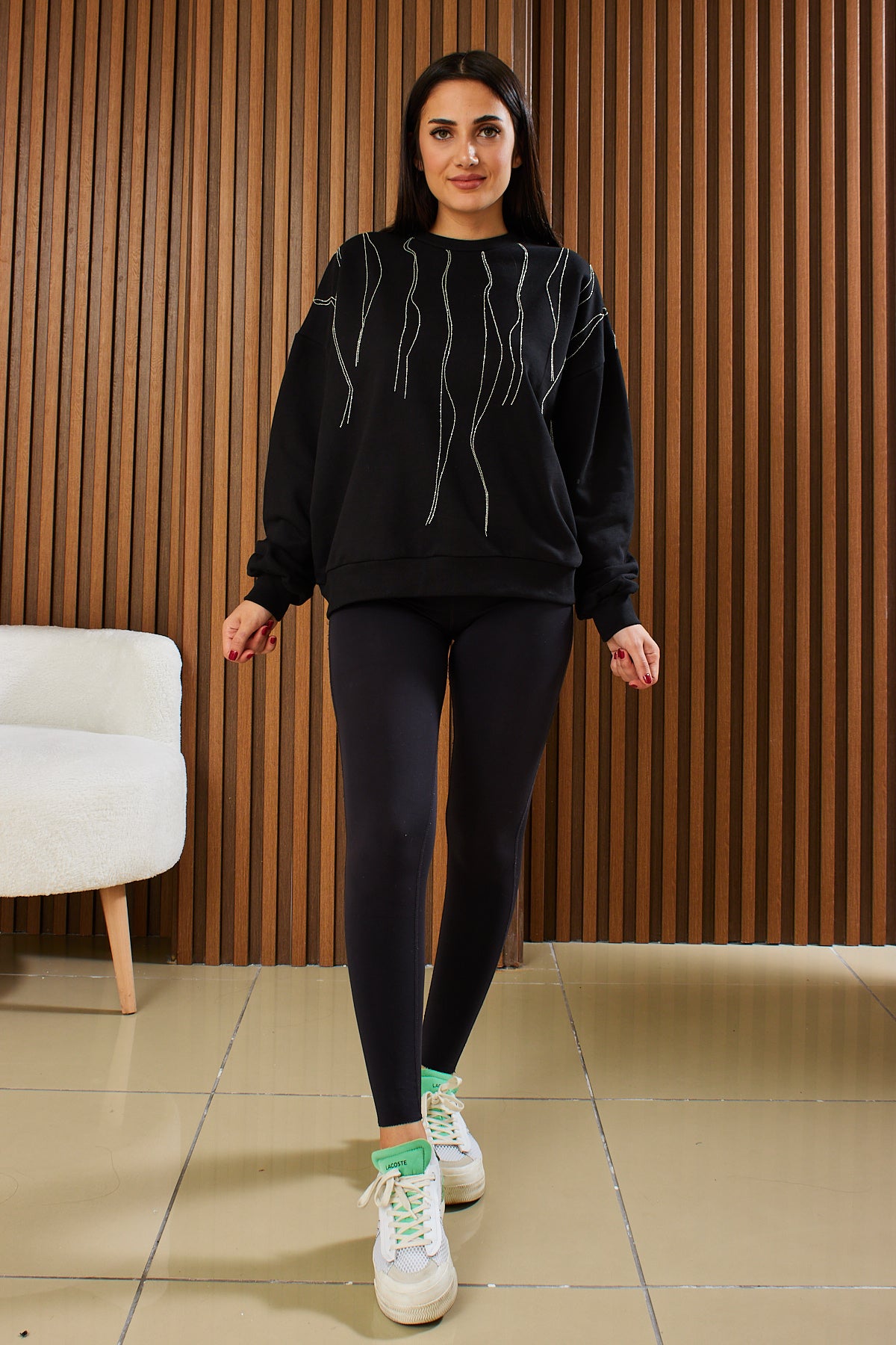 Basic Taş Sweatshirt Siyah 2813