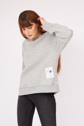 Arka Fermuarlı Sweatshirt Gri 2820