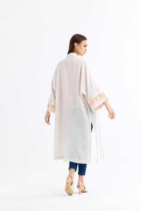 Nakışlı Kimono Ekru 7122