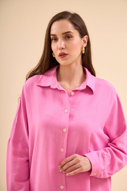 Gömlek Pantolon Takım Pembe 7176
