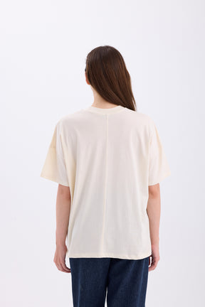 Taşlı Basic Tshirt Beyaz 1091