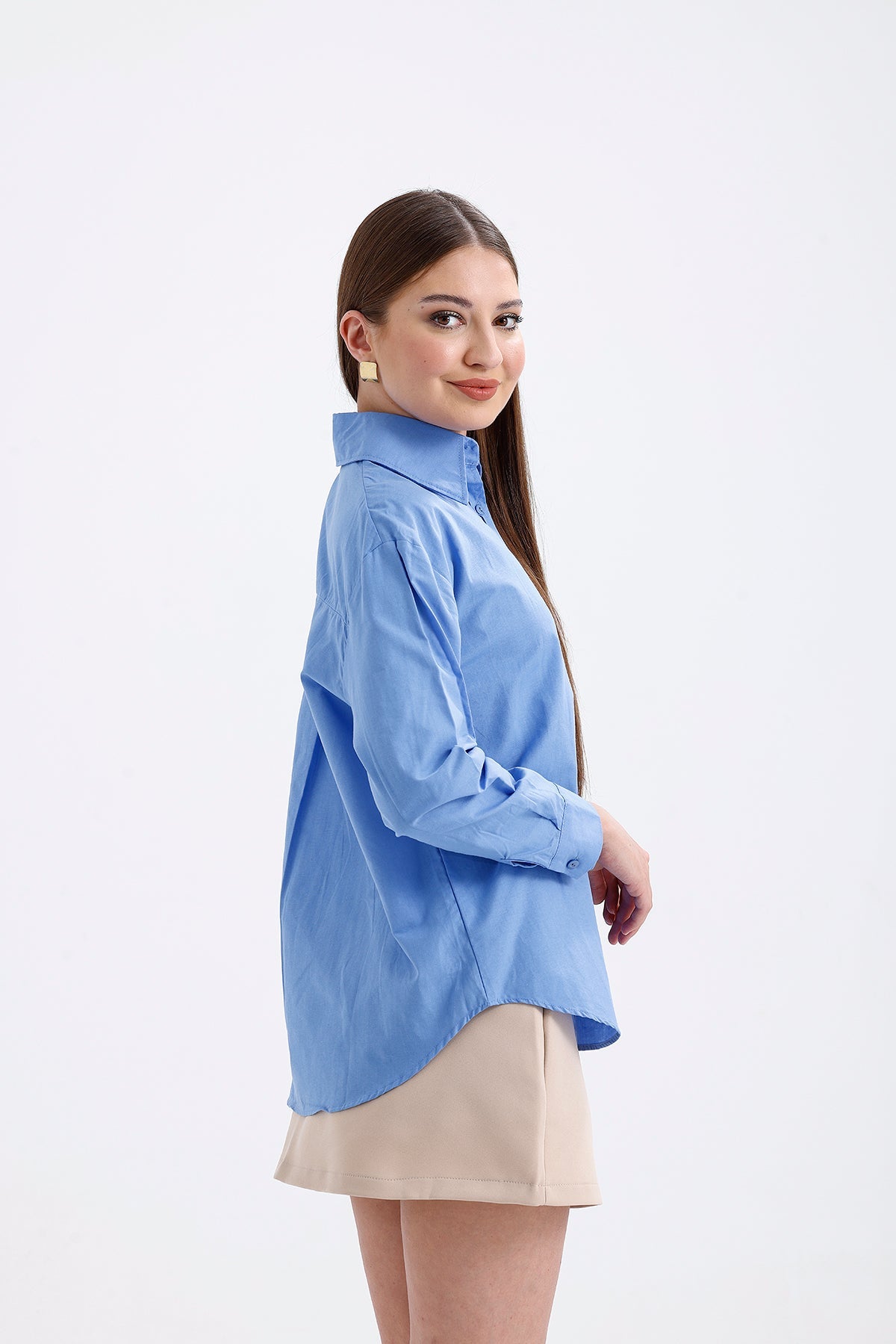 Cebi Ayı Nakışlı Gömlek Mavi 9224