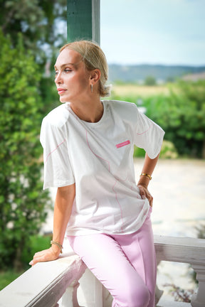 Vatkalı Çizgi Detaylı Basic T-shirt 0295