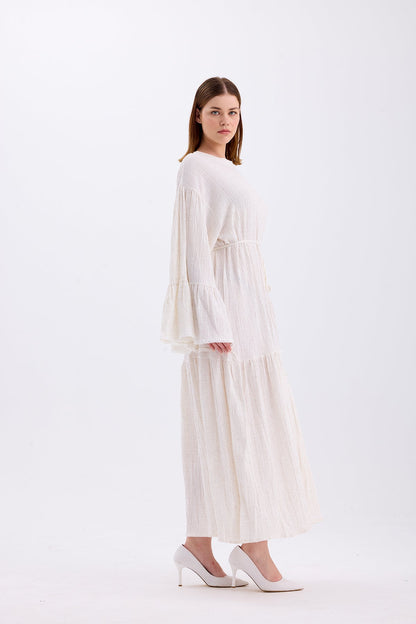 Milano Keten Elbise Naturel 4868