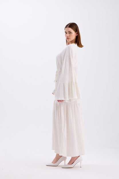 Milano Keten Elbise Naturel 4868