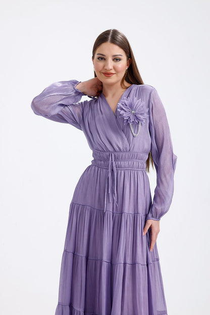 Organze Elbise Lila 1015
