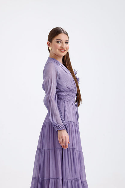 Organze Elbise Lila 1015
