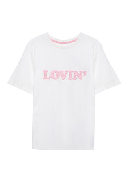 Nakış Detaylı T-Shirt Ekru 0345