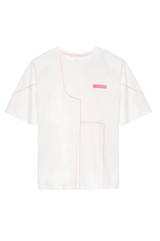 Vatkalı Çizgi Detaylı Basic T-shirt 0295